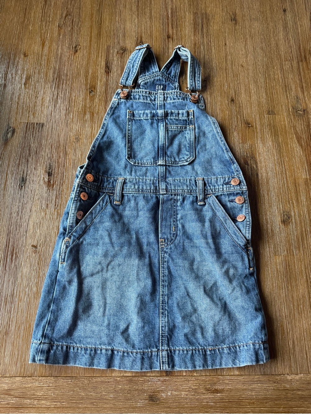3/27$ GAP Kids Denim Overall Dress size M(8)